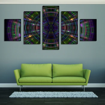 

2016 New 3D view abstraction wall art of rotation lines circles colorful oil painting for bedroom free shipping