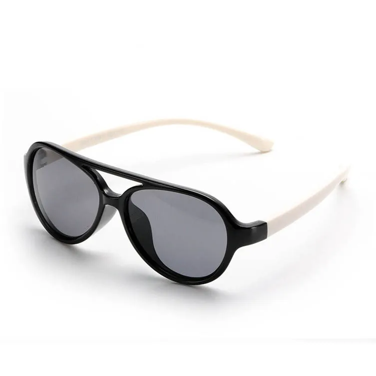 Новинка, брендовые качественные очки Детские поляризованные очки для маленьких мальчиков и девочек TR90 солнцезащитные очки ребенка Gafas De детские солнцезащитные очки оттенки 843 - Цвет линз: black frame white