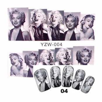 WUF 1 Sheet DIY Nail Water Decals Fashion Women Designs Transfer Stickers Nail Art Sticker Tattoo Decals 004