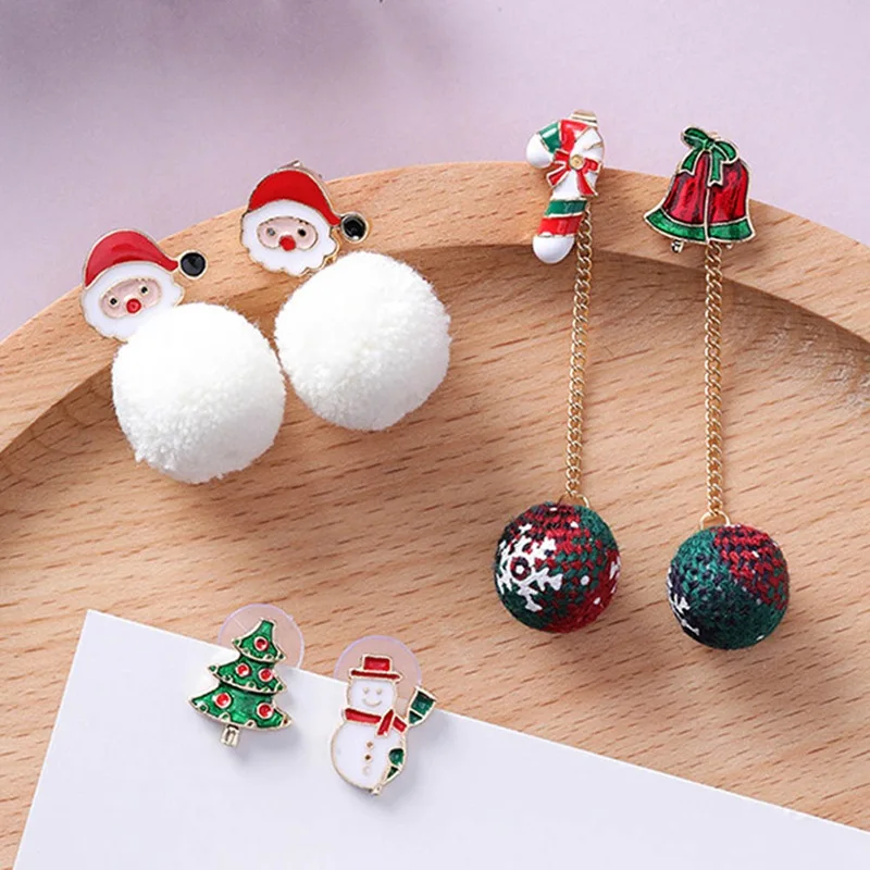 

Winter Cute Girls Christmas Snowman Stud Earrings Korean Fashion 2019 Christmas New Jewelry Accessories