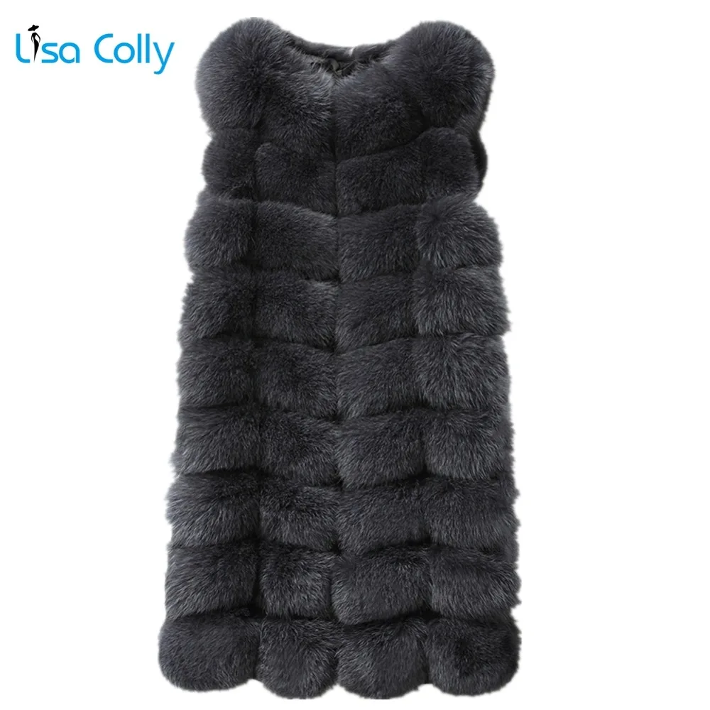 

Lisa Colly Fake Fur Women Fox Faux Fur Vest Coat Women Winter Artifical Fur Coat Jacket Long Waistcoat thick furs vest jacket