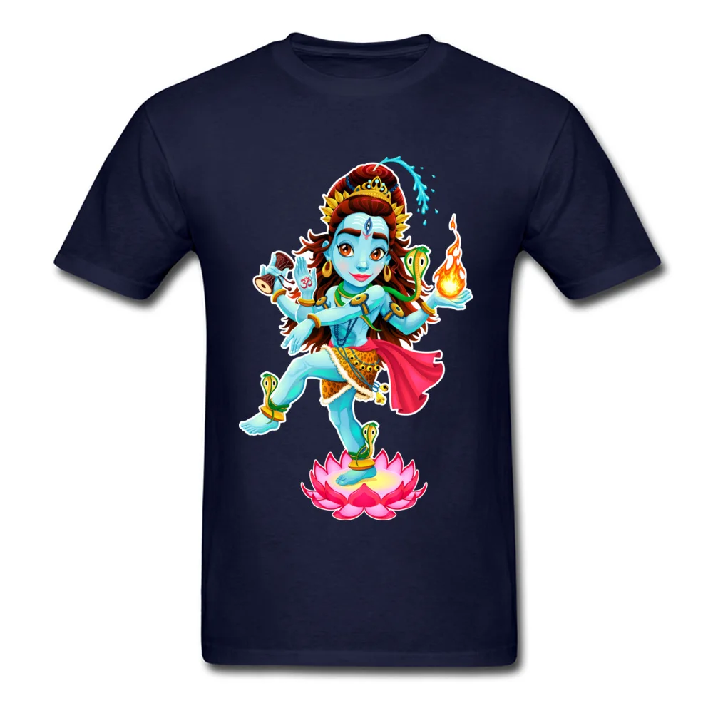 Cute Men T-Shirt Round Collar Short Sleeve Cotton Dance of Shiva Tops Tees Custom Sweatshirts Wholesale Dance of Shiva navy