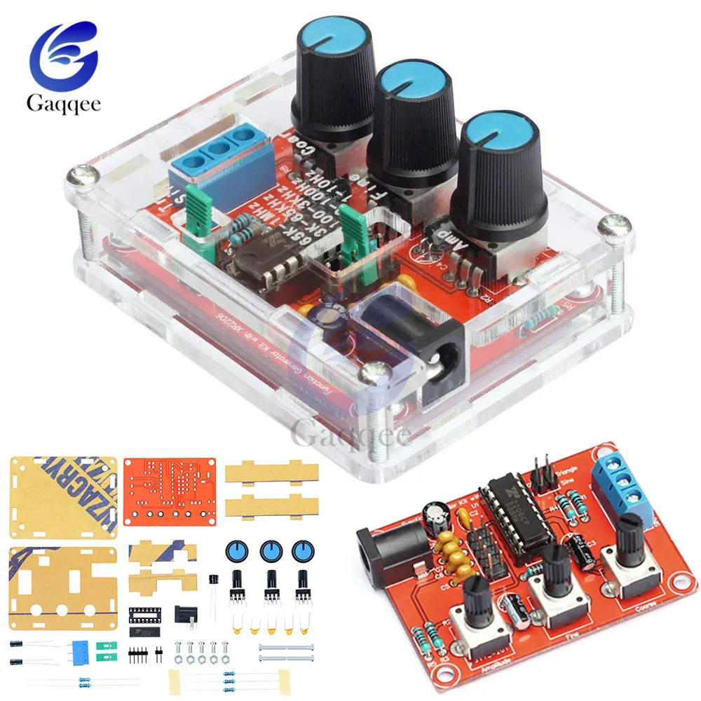 

XR2206 Function Signal Generator Sine/Triangle/Square Output 1Hz-1MHz Signal Generator Adjustable Frequency Amplitude DIY Kit
