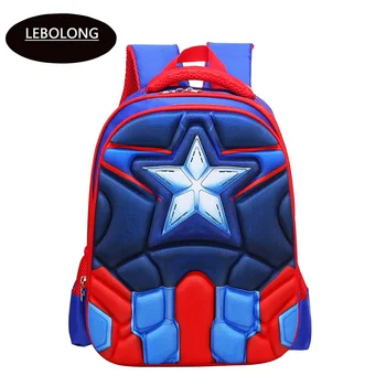 

Children's Backpack Boys Captain America School Bags For Boys Girls Children Primary Students Superhero Backpacks 4 Styles LZ01
