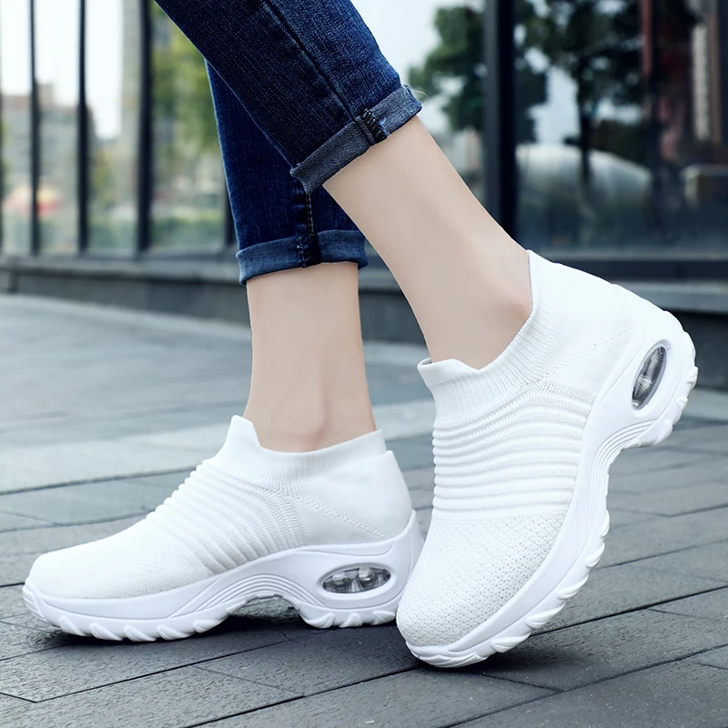 Женская обувь популярные дизайнерские женские кроссовки c воздушными подушками женские носки удобные легкие кроссовки на платформе