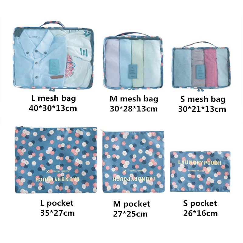 New 6PCS/Set Large Travel Mesh Bag In Bag Luggage Organizer Packing Cube For Clothing Suitcase Finishing Kit Travel Accessories New 6PCS/Set Large Travel Mesh Bag In Bag Luggage Organizer Packing Cube For Clothing Suitcase Finishing Kit Travel Accessories