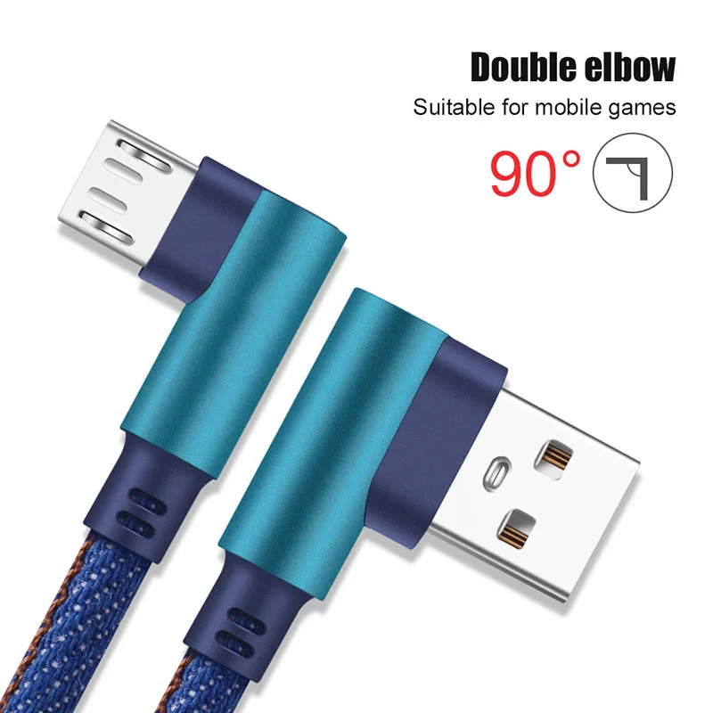 Micro USB 90 Degree Fast Charging For Xiaomi Redmi 4 4X 5 6 7 Note 3 4 5 USB Cable Data Cord Charger For Samsung A5 A6 A7 Cables