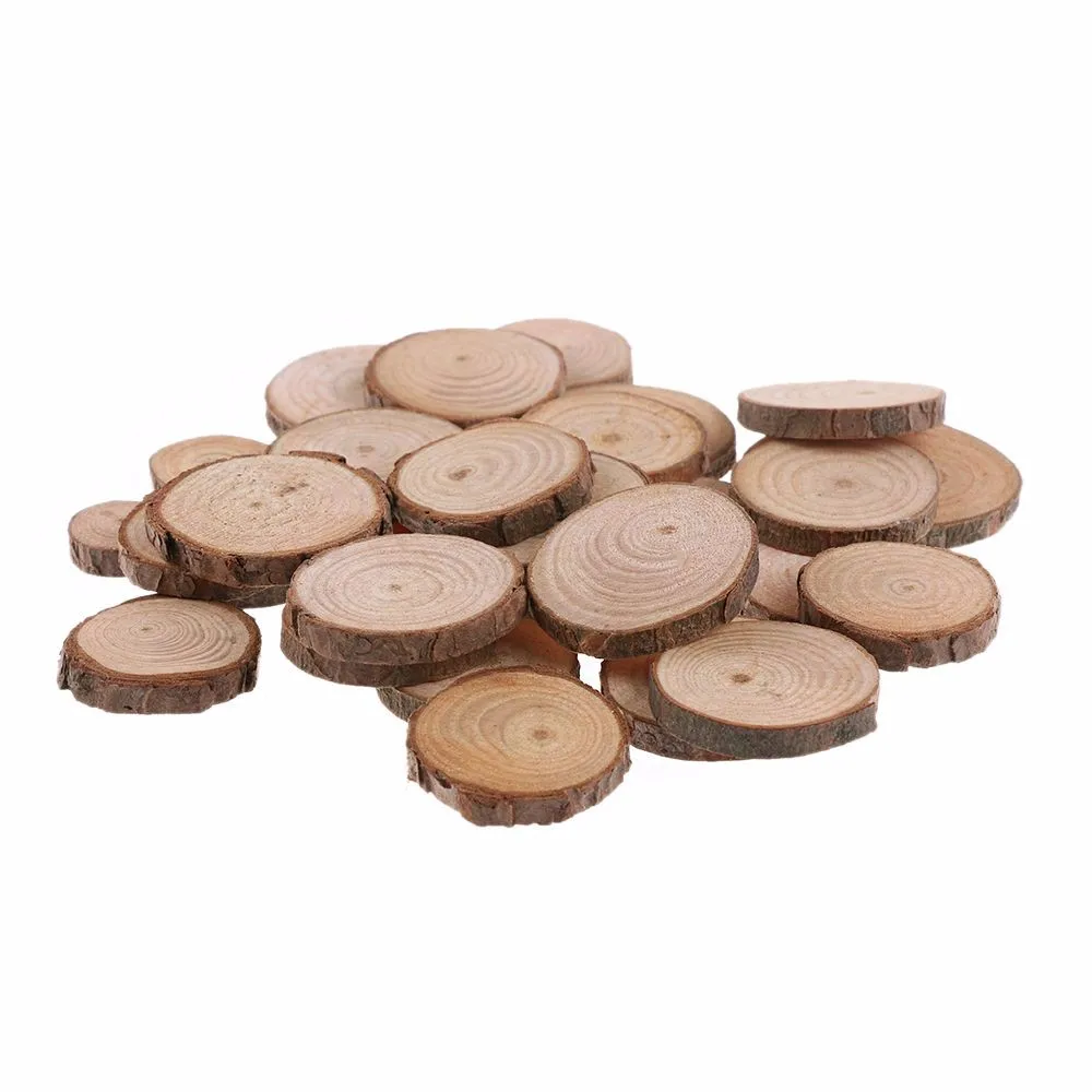50 шт. 2-4 см деревянные срезы бревен диски для DIY ремесла свадебные центральные деревянные украшения