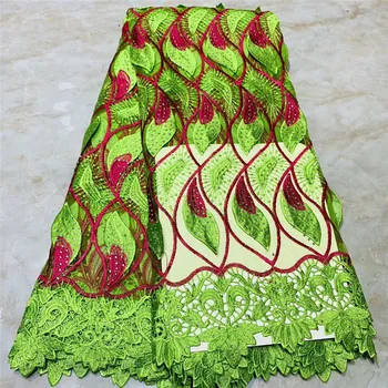 

2019 Latest French Nigerian Lace Fabric High Quality Tulle African Lace Fabric Wedding With Stones French Tulle Lace 2l3065-2721