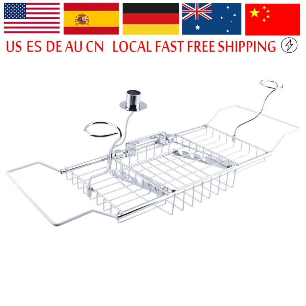 

High Quality Bathtub wine rack Bathtub Tray Shower Shelf tub tray Wine Rack Soap Towels Red Wine Rack Holder