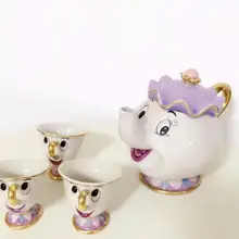 Горячая Распродажа, чайник в старом стиле с героями мультфильмов Красавица и чудовище, кружка с чипом Mrs Potts, чашка для чая, один набор, рождественский подарок для друга