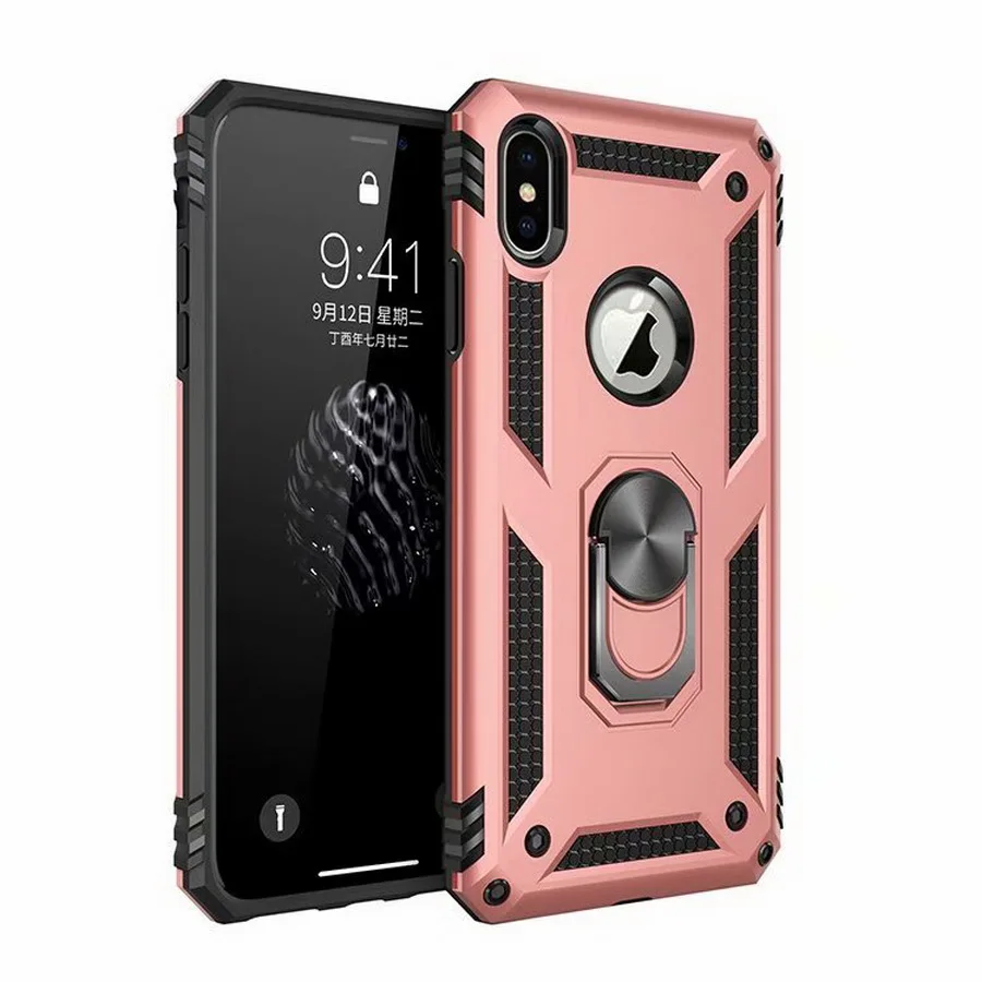 Luxury Brand Case For Iphone XS Max X XR Fit Soft Bumper Armor Heavy Duty Hard Stand Back Cover 7 8 Plus 6 6S |