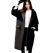 Новая мода зимнее пальто Для женщин бежевый/черный Шерстяное Пальто Тренч Oversize теплые Для женщин пальто в европейском стиле модные женские туфли одежда G436