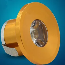 1 W Круглое мини утопленное светодиодное украшение дисплей освещение золотого цвета тела