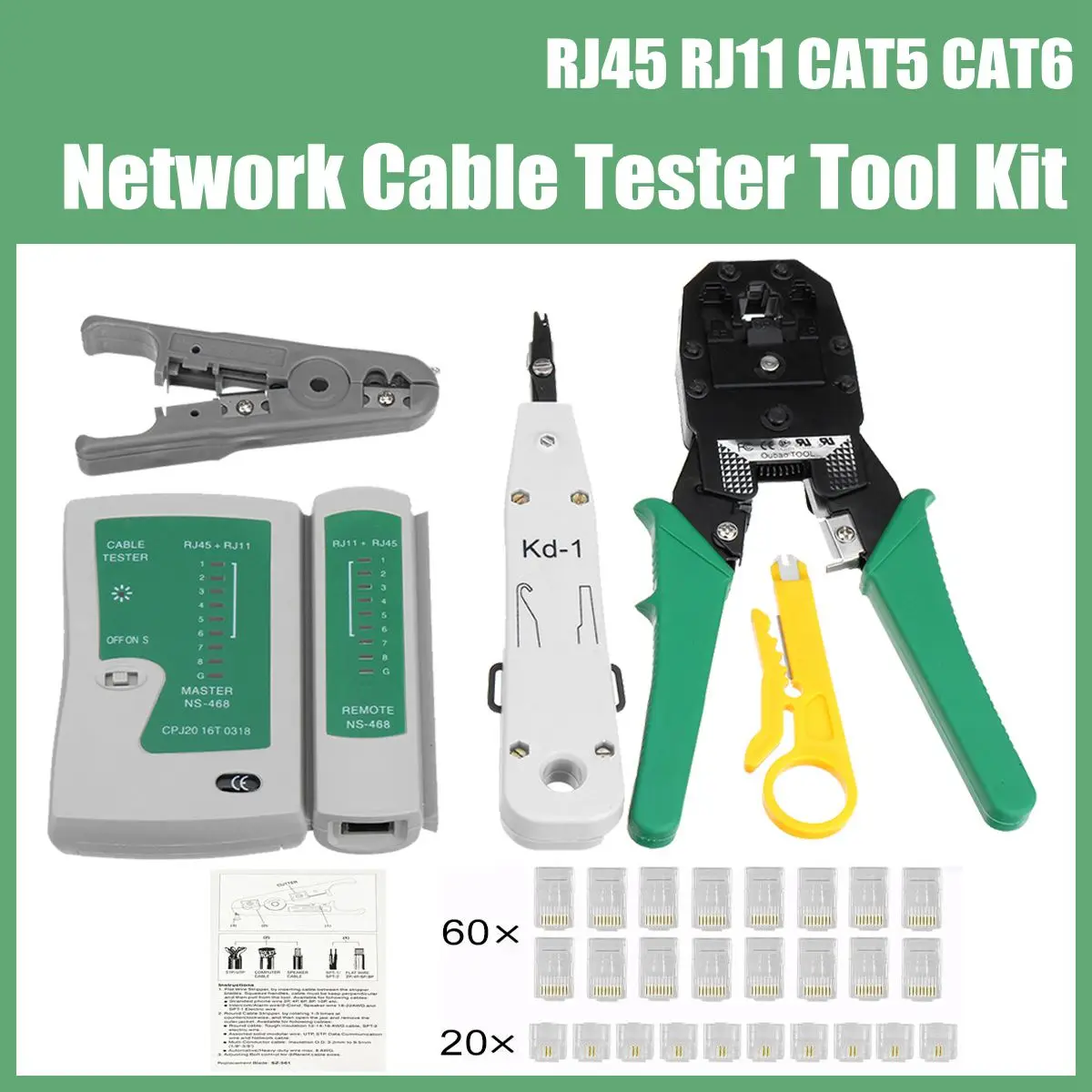 Buy 87Pcs/Set RJ45 RJ11 CAT5 CAT6 Network Lan Cable