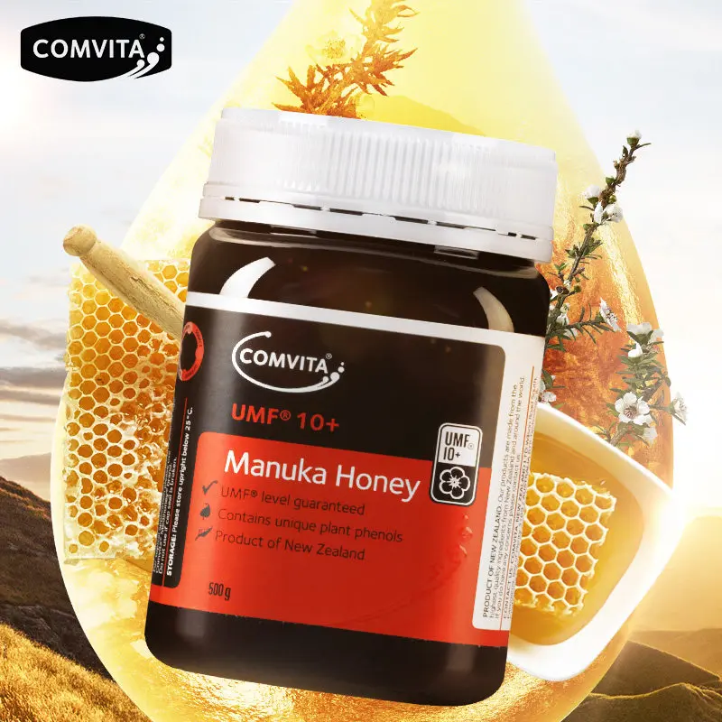 NewZealand Comvita Manuka honey UMF10+ 500 г для пищеварительного здоровья, дыхательная система, кашель, боль в горле