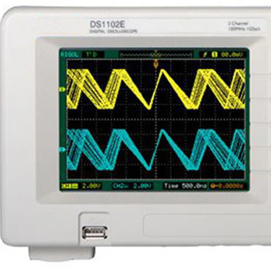DS1102E 100 мГц цифровой осциллограф 2 аналоговых Каналы 100 мГц пропускной способности канала смешанного сигнала Тесты