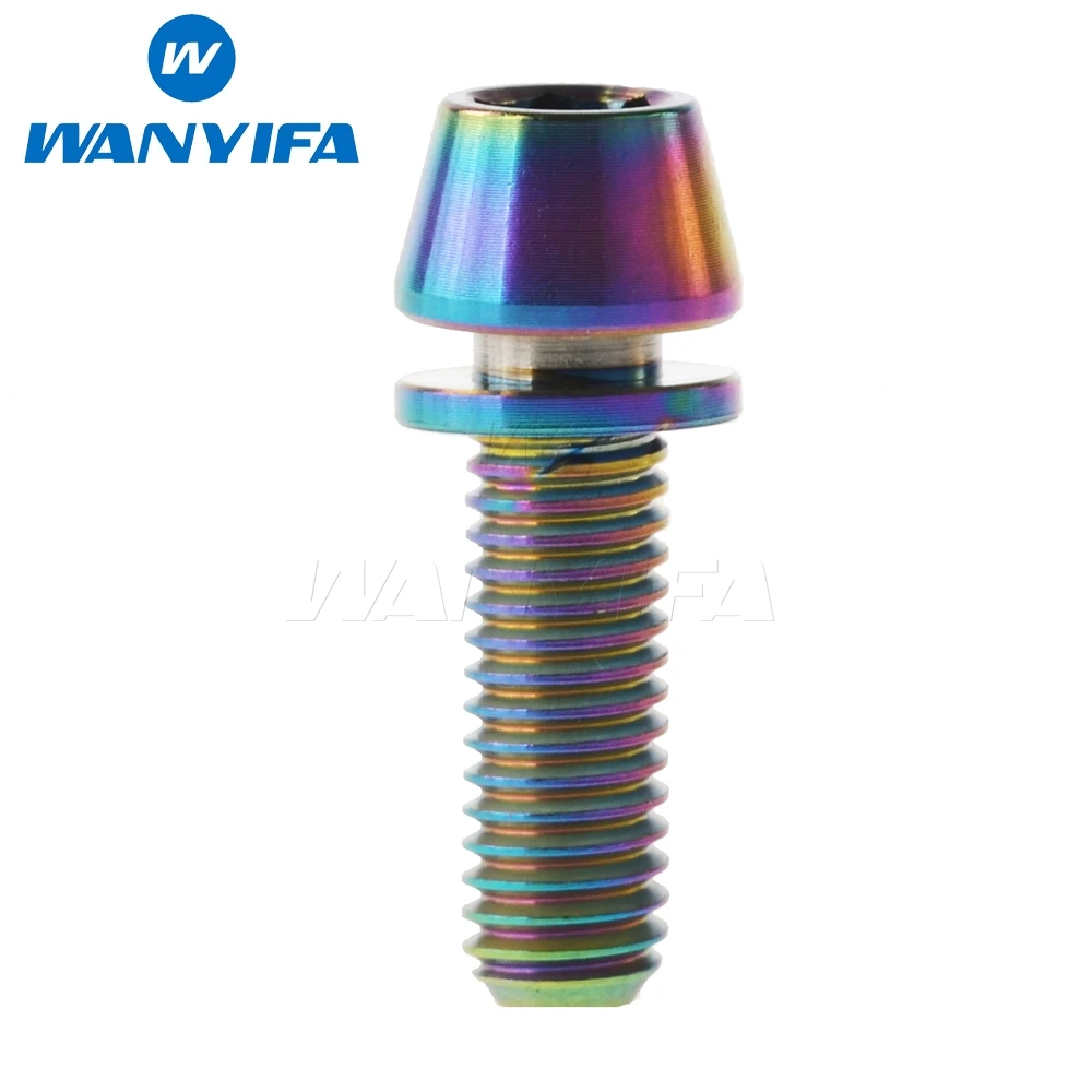 التيتانيوم تي m5x16mm M5x18mm M5x20mm لل دراجات الجذعية ألين عرافة رئيس الترباس مدبب مع غسالة 1 قطع دراجة أجزاء