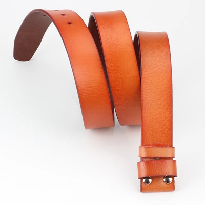 Diy belt genuine leather without buckle replace belt cowskin leather belt body Pure color Smooth buckle cowhide waistband brown designer belt Belts