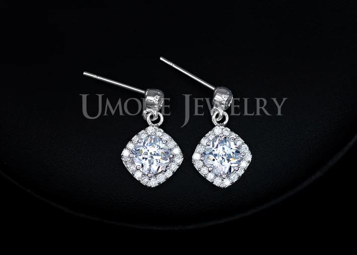 UMODE White Gold Color Boucle D'oreille Pendante With AAA+ Cubic Zirconia Stud Earrings For Women Jewelry AUE0098