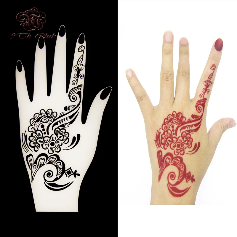 1 stücke henna hand tattoo schablone blume glitter airbrush 1 stücke henna hand tattoo schablone blume glitter airbrush