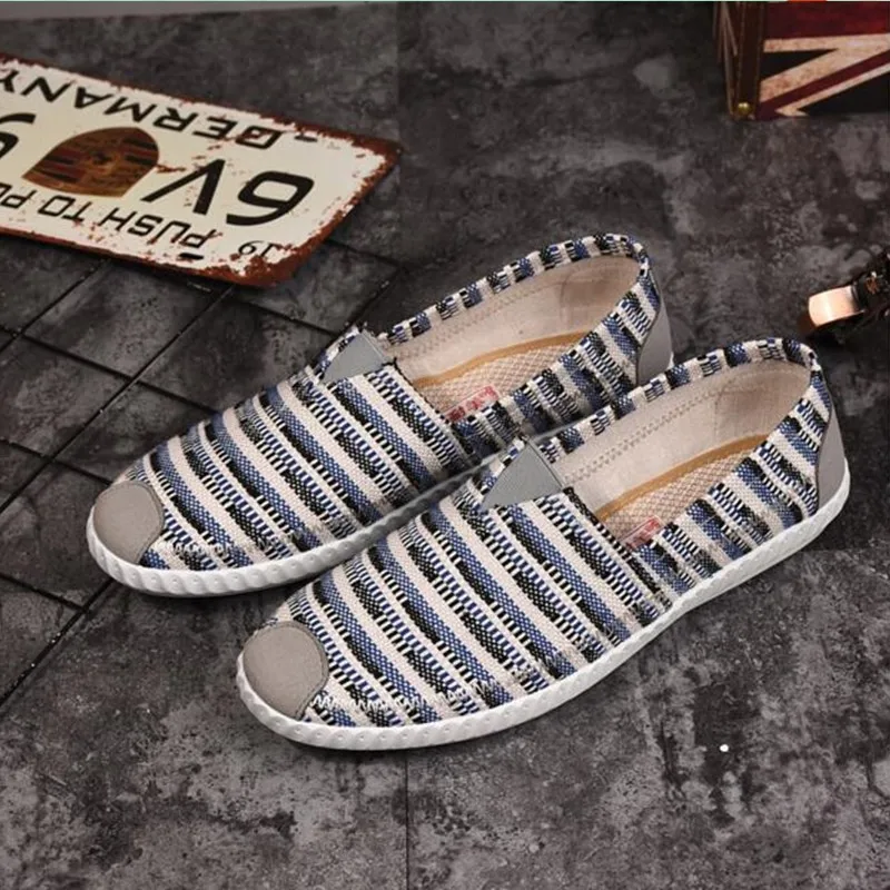Mens Espadrilles Men Patchwork Slip On Summer Shoes Men Loafers 2018