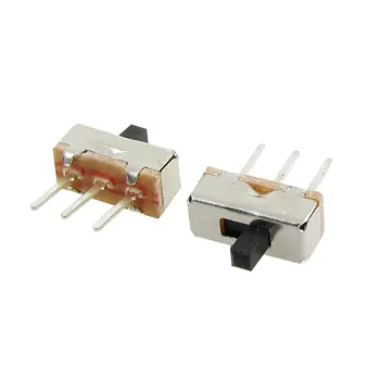 

100 Pcs 3mm High Knob 3P 2 Position 1P2T SPDT Vertical Slide Switch 0.5A 50V DC SS-12D00G3