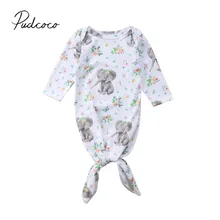 Г. Новое Брендовое одеяло со слоном для новорожденных девочек, с цветочным рисунком, спальный мешок, одежда для пеленания с длинными рукавами, хлопчатобумажное одеяльце