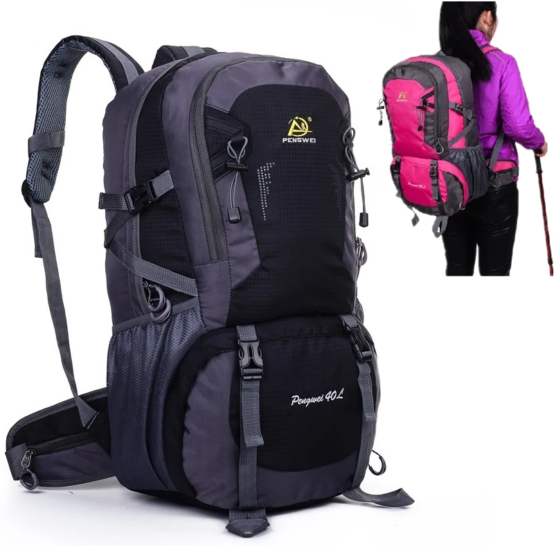 

Men 40L Waist Protective Belt Climbing Backpack Dorsal Breathable Waterproof Durable Women's Outdoor Camping Hiking Climbing Bag