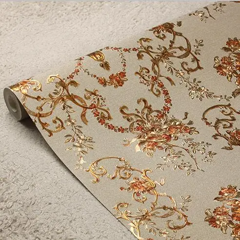 New luxury European 3D relief flower wallpaper Gold foil wallpaper roll Mural wall paper Living room bedroom TV wall wallpaper New luxury European 3D relief flower wallpaper Gold foil wallpaper roll Mural wall paper Living room bedroom TV wall wallpaper