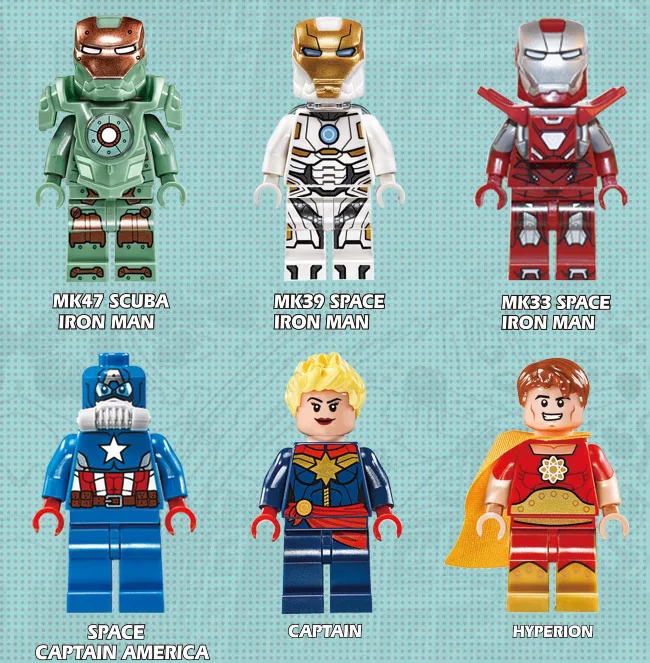

6Pcs/lot Legoling Super Heroes Building Blocks Marvel Avengers 4 Infinity War Machine Figures Iron Man Thanos Endgame Toys