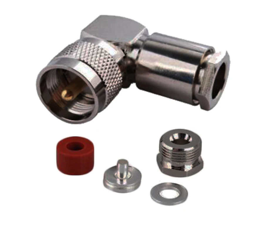 2pcRightAngleUHFPL259MaleClampConnectorforLMR400RG8RG213