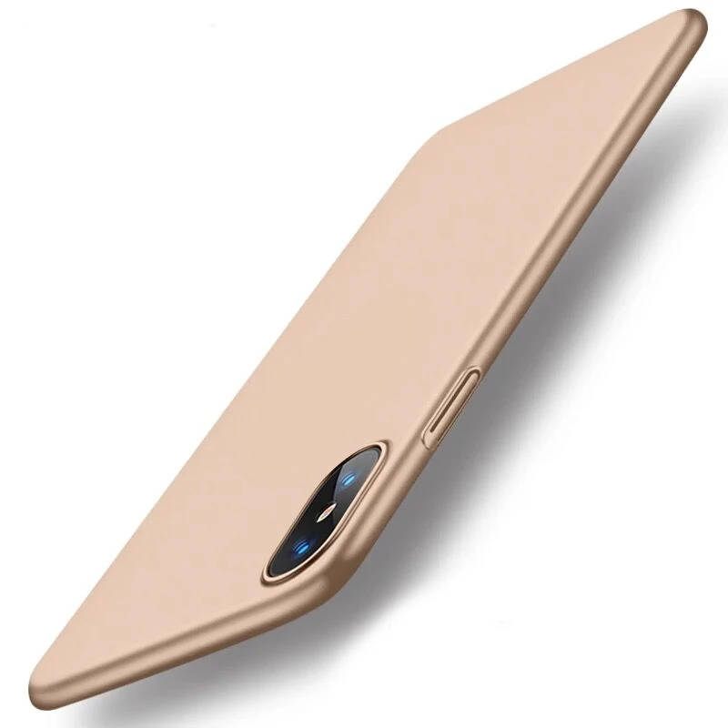 LuckGuard жесткий матовый чехол для телефона для iPhone XS MAX XR Роскошный тонкий чехол s для iPhone 5 SE 6 6s 7 8 Plus X Логотип Крышка Аксессуары - Цвет: Gold Matte