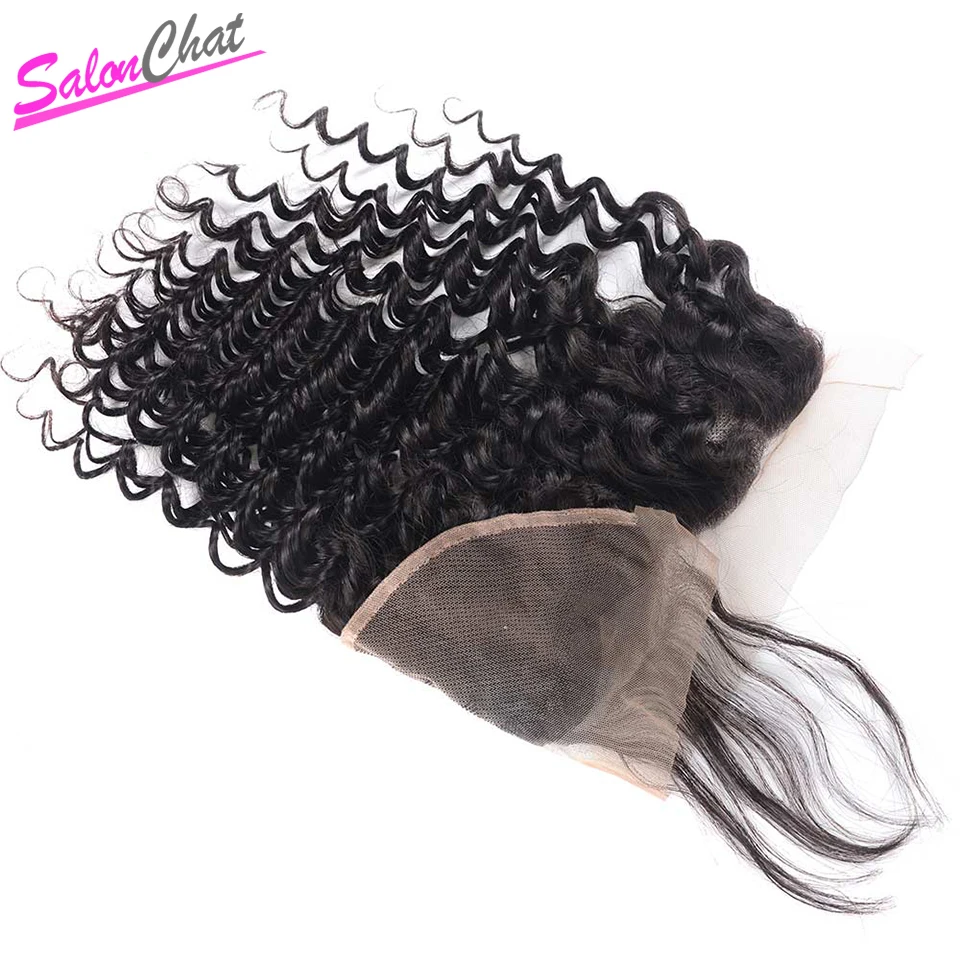Brazilian Deep Wave Frontal 13x4 Ear To Ear Lace Frontal Closure With Baby Hair Remy Human Hair Frontal 8-20 Inch SalonChat