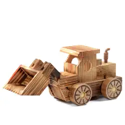 Деревянный Моделирование бульдозер модель Дети Игрушечные лошадки подарки ремесла украшения