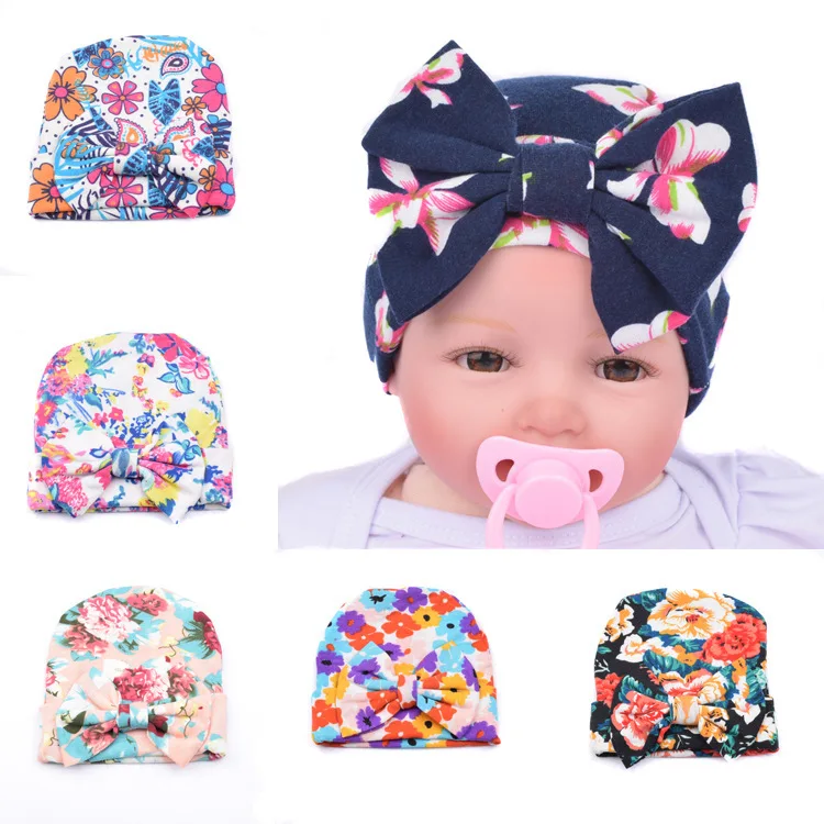 

Big Bow Knit Hat Kerchief Girl Butterfly Festival Baby Set Accessories Baby Boy Girl Hat And Newborn Hat Adjustable
