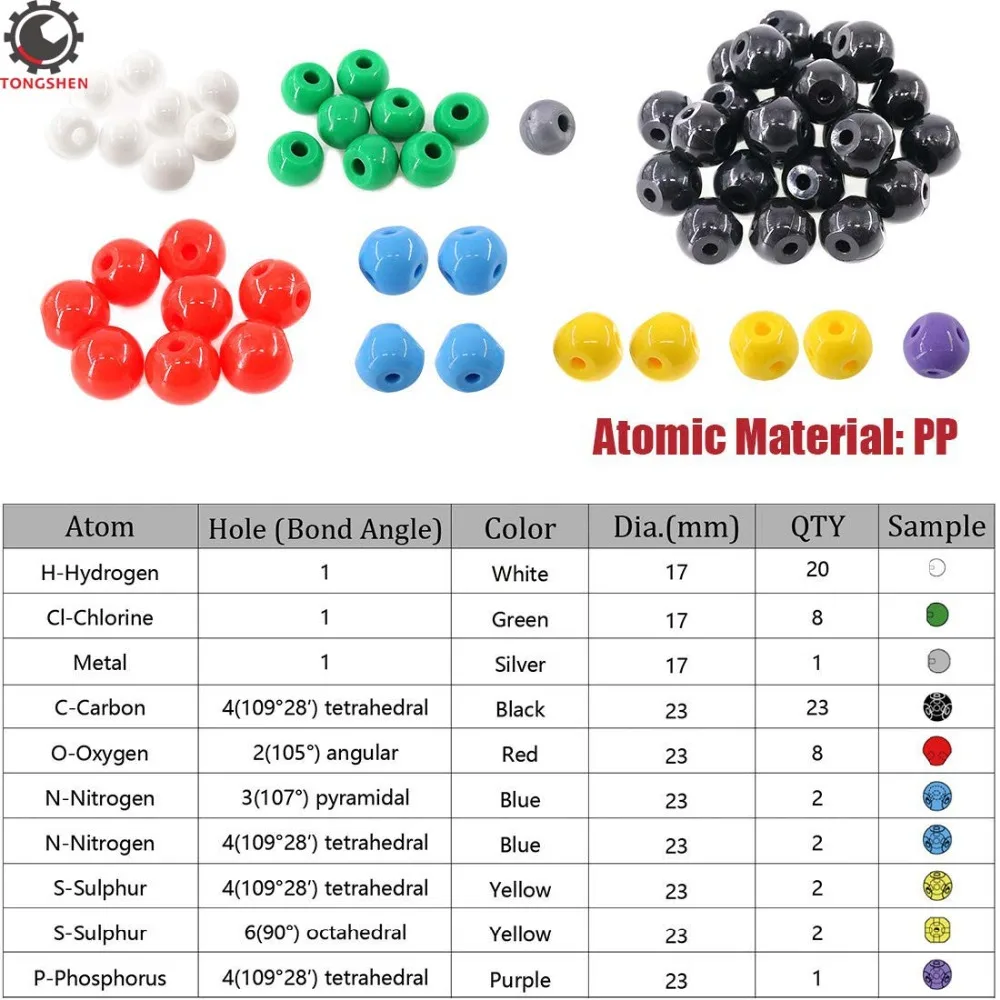 178 шт химия, молекулярная модель, набор моделей для органической и неорганической химическая молекула, модель моделирования, Строительный набор для студентов