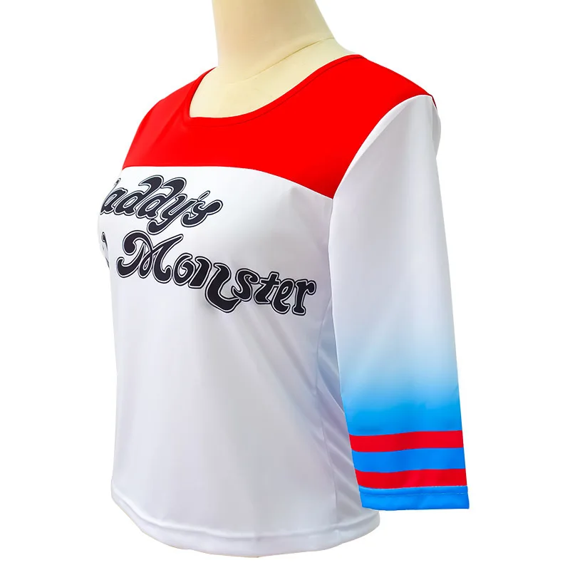 Suicide Squad Harley Quinn Cosplay Costume Coat Jacket Top T-shirt Shorts Belt Accessory Collar Bracelet Golve Suicide Squad Harley Quinn Cosplay Costume Coat Jacket Top T-shirt Shorts Belt Accessory Collar Bracelet Golve