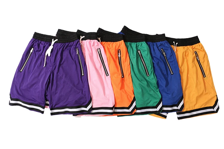 Уличная одежда, винтажные сетчатые мешковатые шорты для мужчин, Джастин Бибер, боковая молния, эластичный пояс, свободные спортивные штаны до колена, десять цветов