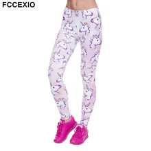 FCCEXIO, новинка, модные женские розовые леггинсы, единорог и сладости, 3D принт, леггинсы для фитнеса, сексуальные, тонкие, высокая талия, женские штаны