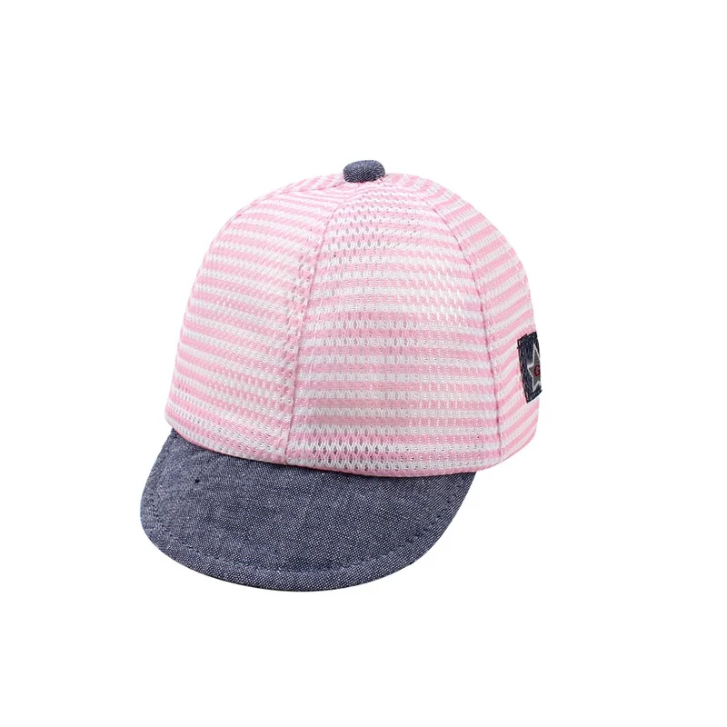 Fashion Striped Baby Cap For Boys Mesh Breathable Summer Cap Star Girls Baseball Cap 6-24M Toddler Summer Baby Boys Clothing (22)