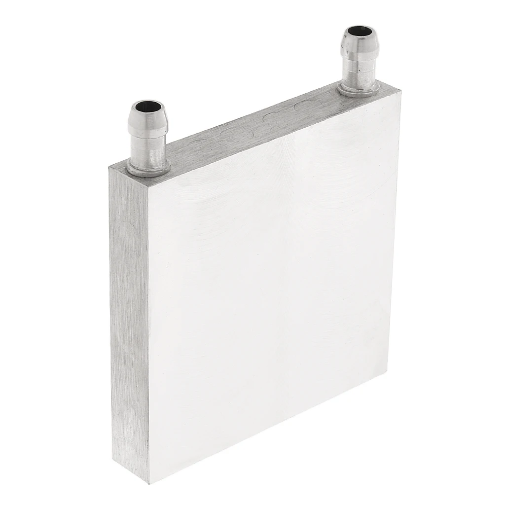 Aluminum 2Way Water Cooling Block for CPU Graphics Radiator Heatsink 80x80mm