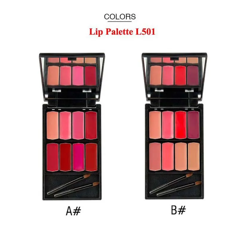 8 Colors Pigments Matte Lipstick Palette Moisturizer Waterproof Makeup
