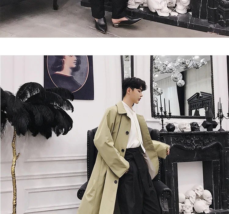 XIU LUO модный винтажный Модный повседневный Свободный Длинный плащ, мужской японский стиль, ветровка, кардиган, куртка, весеннее пальто