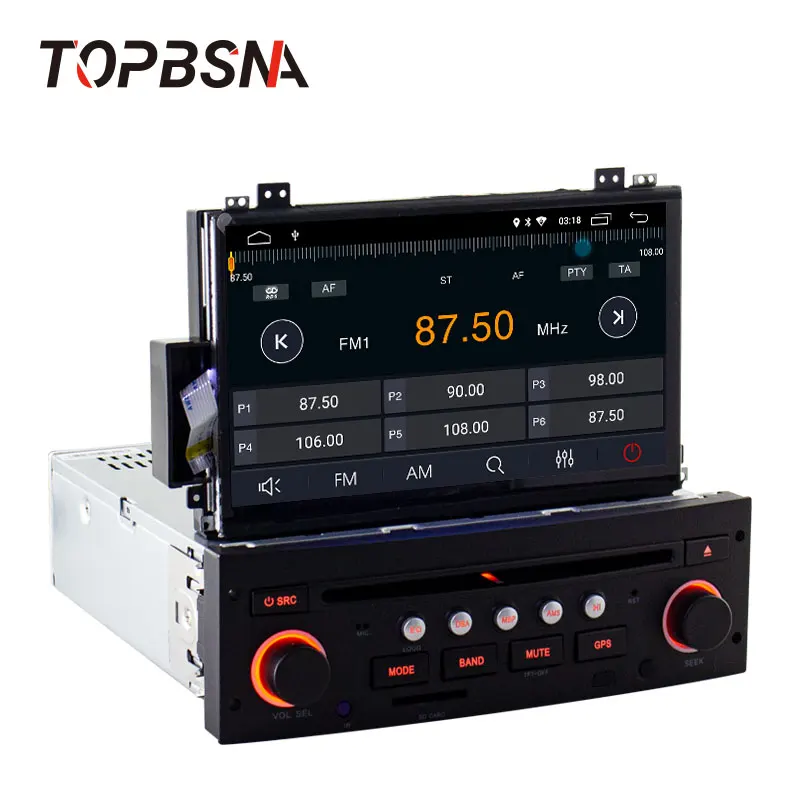 Цена TOPBSNA 7 дюймов 1 Автомобильный dvd плейер DIN Android 9,0 для Citroen C5 gps навигации данные беспроводного обмена рулевое колесо Управление WI FI Navi SWC