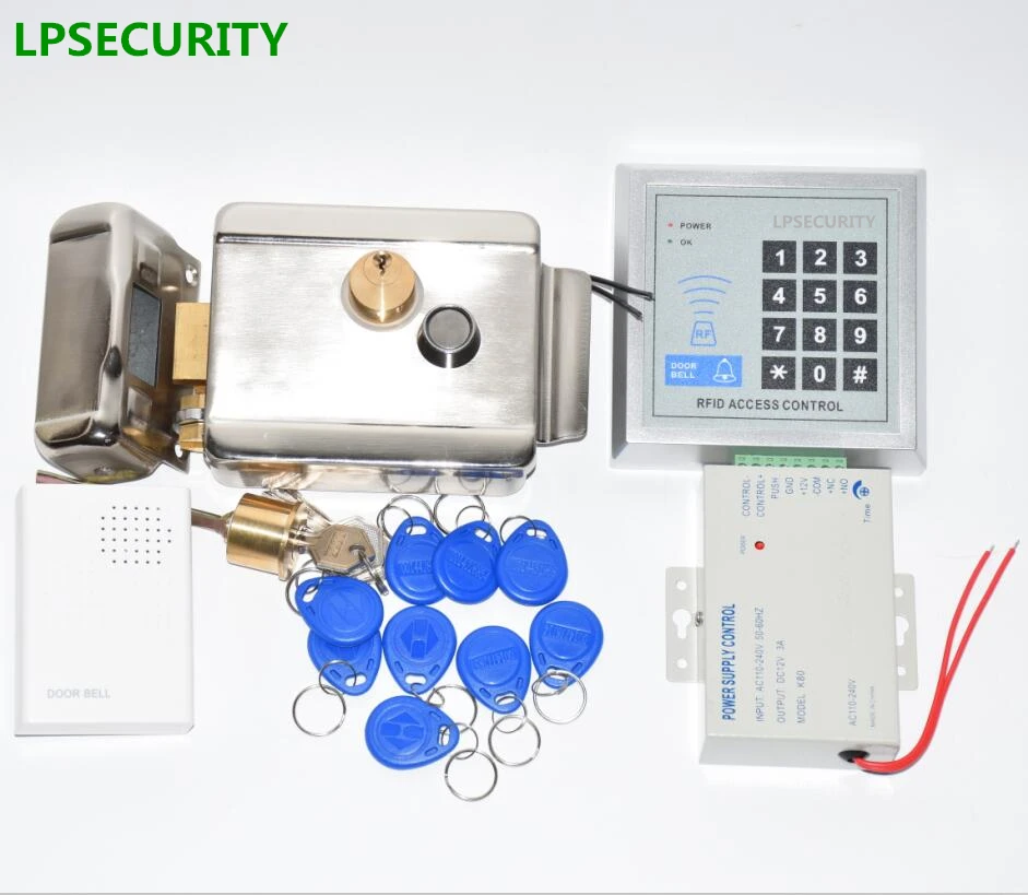 LPSECURITY 12VDC ID RFID keypad reader Electric Gate Door Lock castle