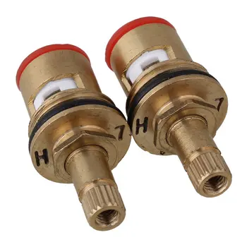 

Golden 46 x 22mm Brass Female Thread Faucet Ceramic Disc Cartridge Valve Core 8.2mm Clockwise Hot Cold Water Replacement Pack of