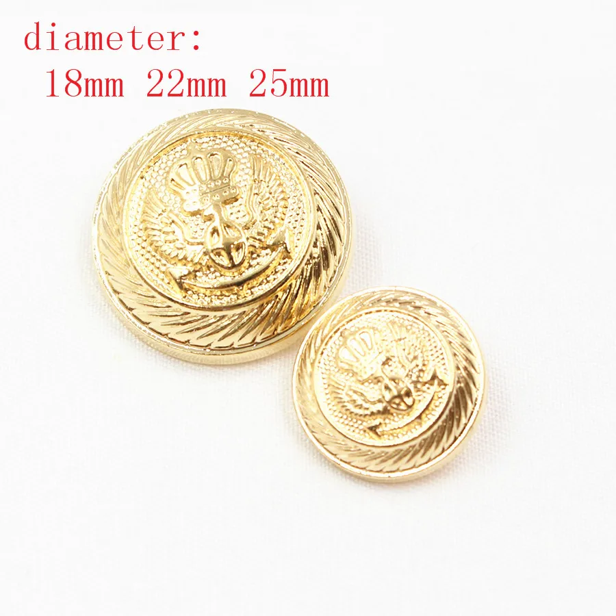 

10pcs/Lot,diameter 18/25mm British style gold Metal buttons Coat garment accessories DIY materials 16524LL-006