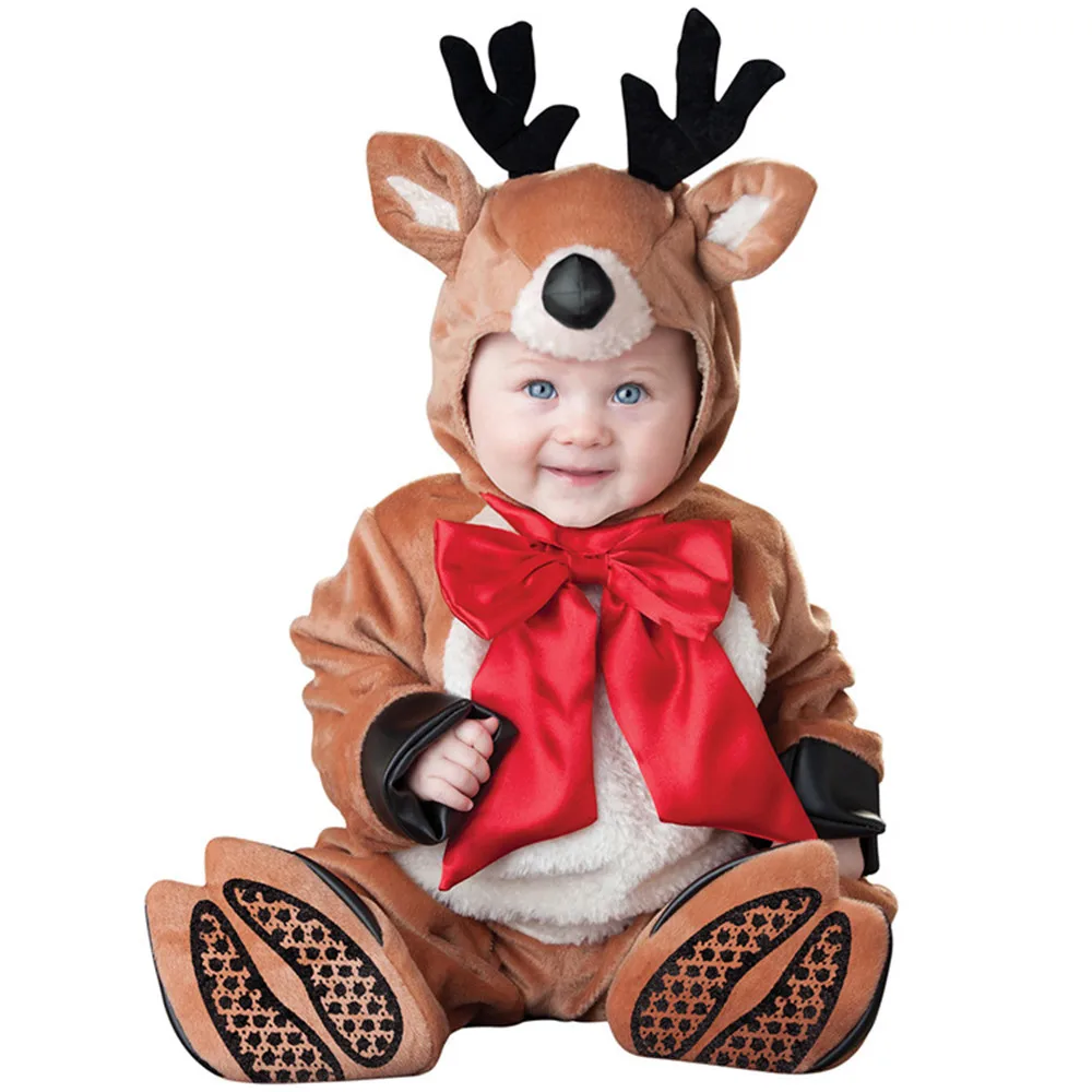 Детские комбинезоны, Одежда для новорожденных, костюм животных, Санта Снеговик олень, эльф, карнавальный костюм на Рождество, Хэллоуин, комбинезон для детей