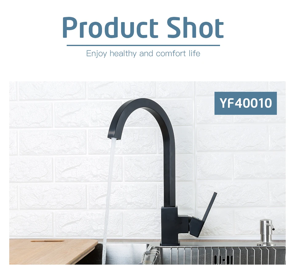 FRAP kitchen faucet Space Aluminum Hot and Cold Water mixer Tap 360 Degree Rotation Deck Mounted Crane YF40010/11/F4052/52-5